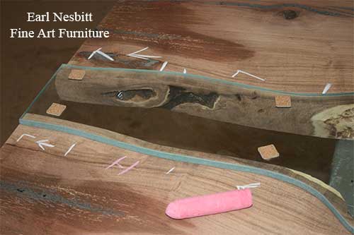 chalked high and low spots for glass
